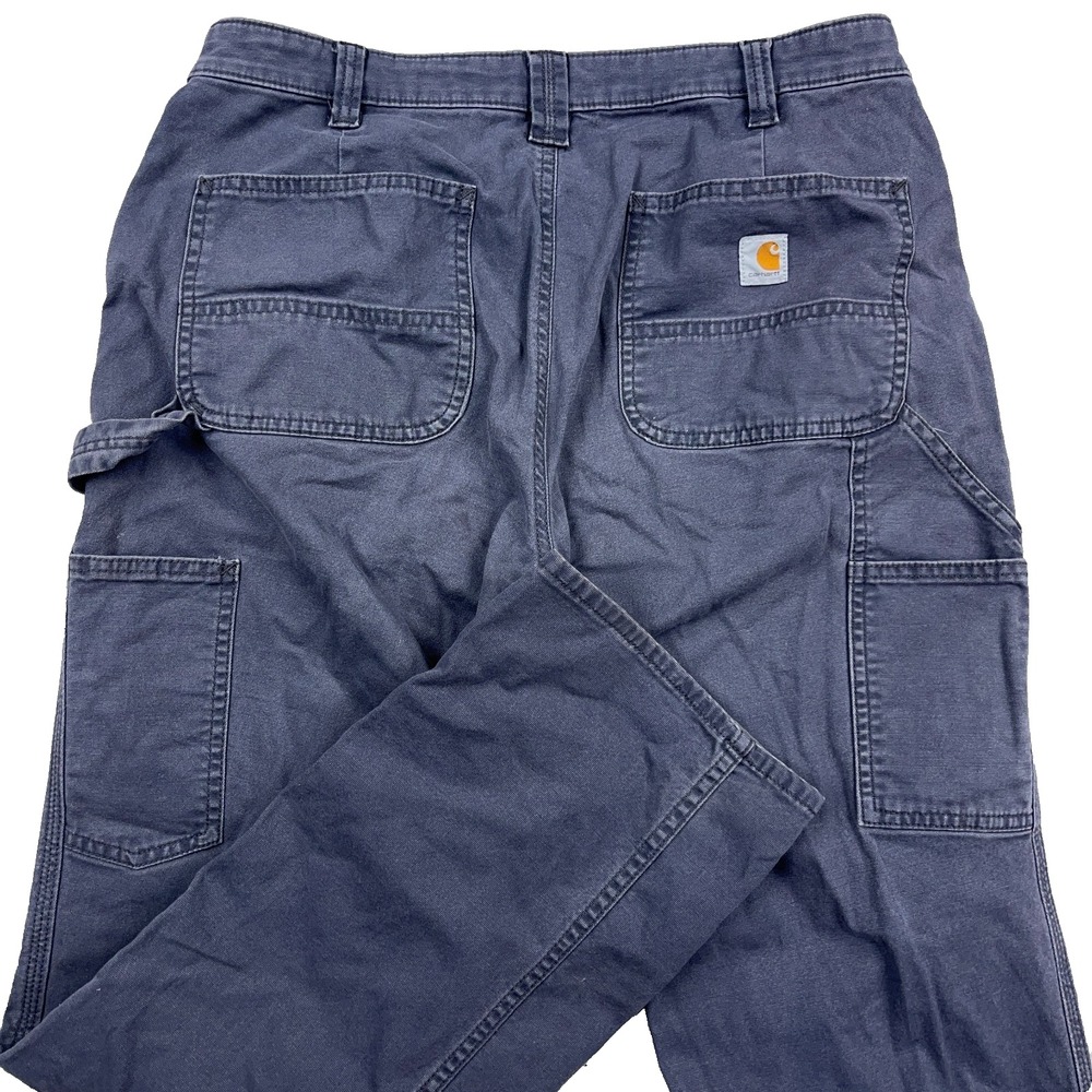 Carhartt Carpenter Pants Women 10 Gray Duck Canvas Loose Fit Work Wear 32x30